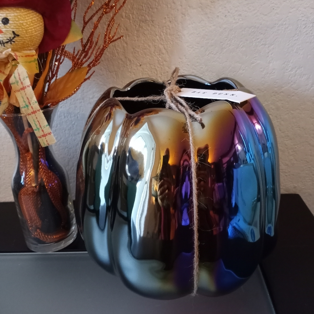 Rae Dunn Ceramic Iridescent Pumpkin Planter- Smashed - Picture 4 of 5